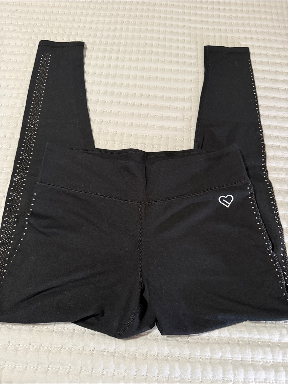 Aeropostale Black womens Leggings with Rhinestone Side Detail size Large